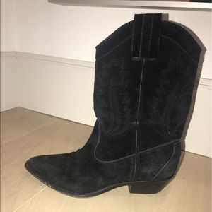 Ralph Lauren Suede Cowboy Booties